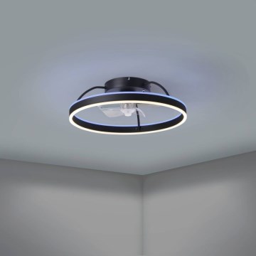 Eglo - LED RGBW zatemljiv stropni ventilator LED/36W/230V 3000-6500K Ø 50 cm črn + daljinski upravljalnik