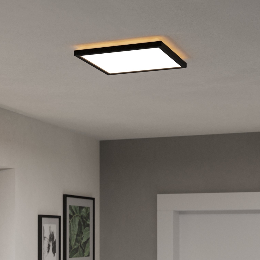 Eglo - LED RGBW Zatemnitvena kopalniška stropna svetilka LED/13,4W/230V 2700-6500K 29x29 cm IP44 črna