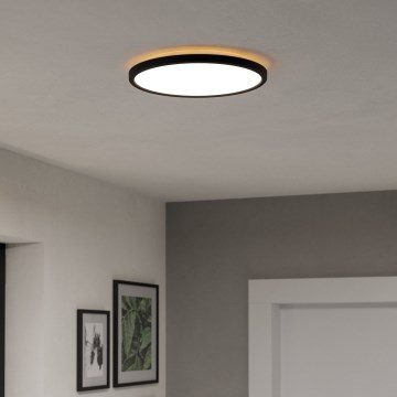 Eglo - LED RGBW Zatemnitvena kopalniška stropna svetilka LED/13,9W/230V 2700-6500K pr. 30 cm IP44 črna ZigBee