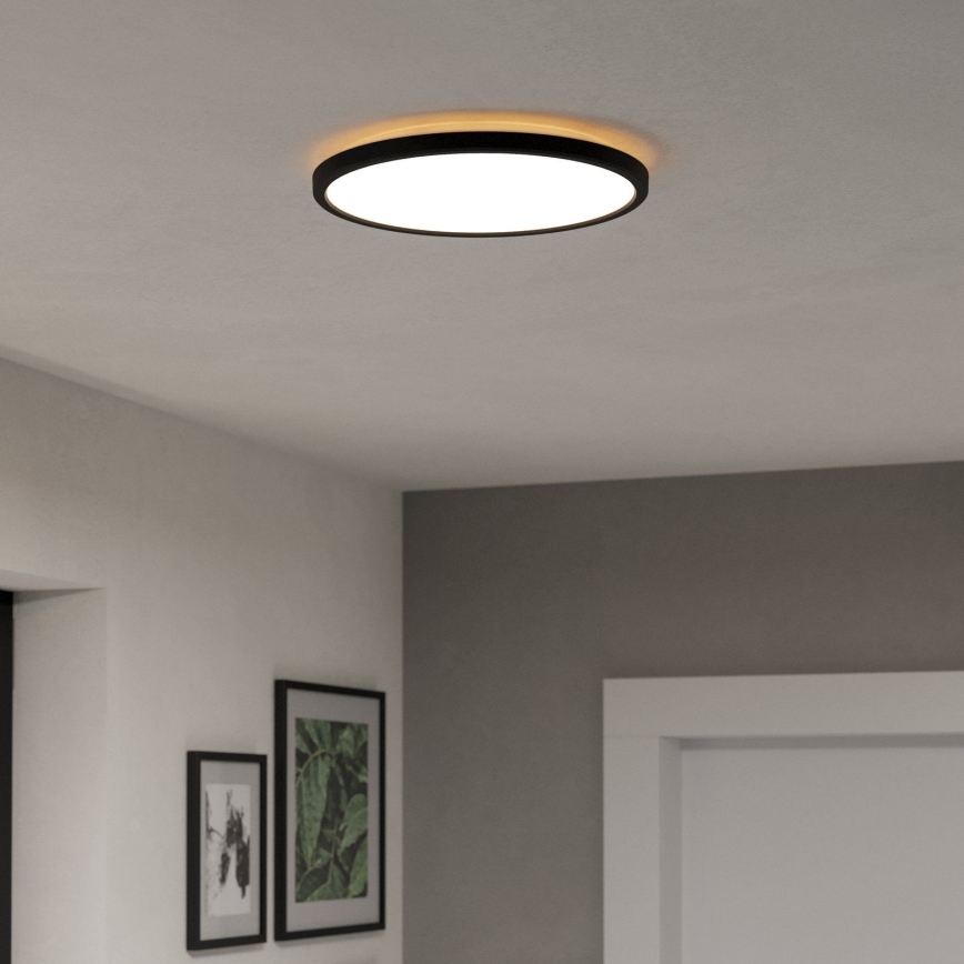 Eglo - LED RGBW Zatemnitvena kopalniška stropna svetilka LED/13,9W/230V 2700-6500K pr. 30 cm IP44 črna ZigBee