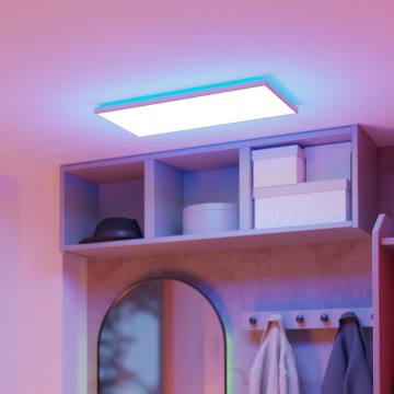 Eglo - LED RGBW Zatemnitvena kopalniška stropna svetilka LED/17,2W/230V 2700-6500K 30x57cm IP44 bela ZigBee