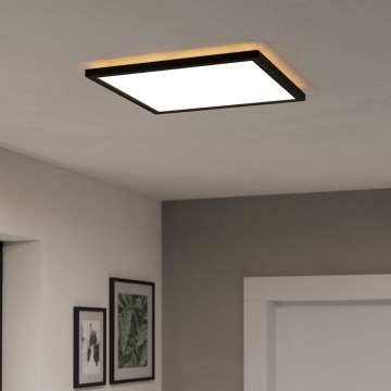 Eglo - LED RGBW Zatemnitvena kopalniška stropna svetilka LED/17,6W/230V 2700-6500K 39x39 cm IP44 črna ZigBee