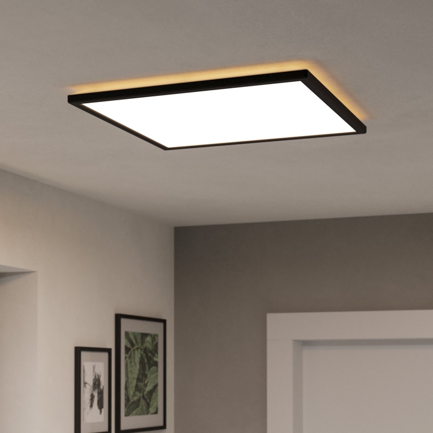 Eglo - LED RGBW Zatemnitvena kopalniška stropna svetilka LED/17W/230V 2700-6500K 50x50cm IP44 črna ZigBee
