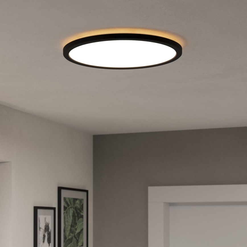 Eglo - LED RGBW Zatemnitvena kopalniška stropna svetilka LED/18,5W/230V 2700-6500K pr.38,9cm IP44 črna ZigBee