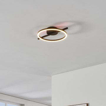 Eglo - LED RGBW Zatemnitvena stropna svetilka LED/17W/230V 2700-6500K črna + Daljinski upravljalnik