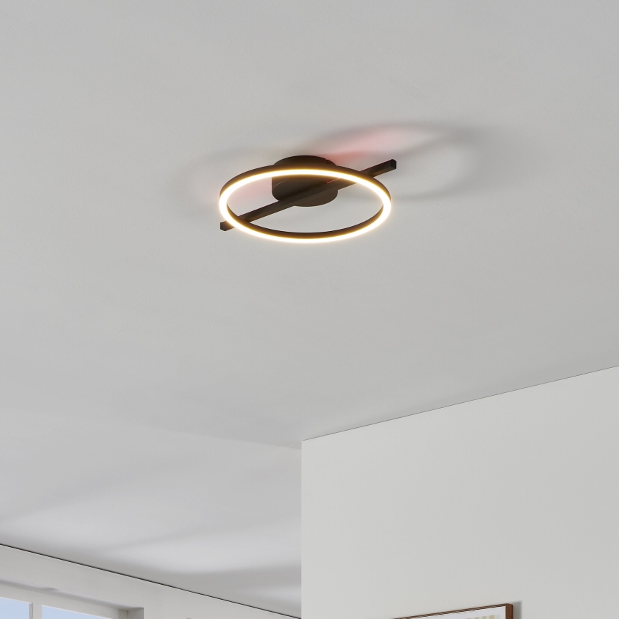 Eglo - LED RGBW Zatemnitvena stropna svetilka LED/17W/230V 2700-6500K črna + Daljinski upravljalnik