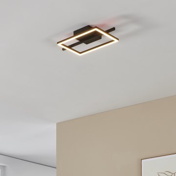 Eglo - LED RGBW Zatemnitvena stropna svetilka LED/17W/230V 2700-6500K črna + Daljinski upravljalnik