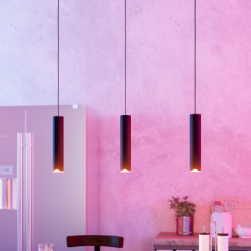 Eglo - LED RGBW Zatemnitveni lestenec na vrvici 3xLED/3,7W/230V 2700-6500K črna