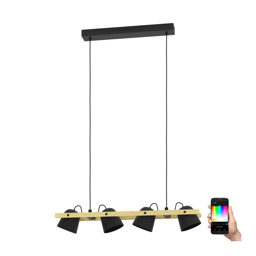 Eglo - LED RGBW Zatemnitveni lestenec na vrvici 4xLED/3,7W/230V 2700-6500K