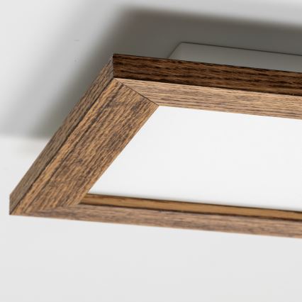 Eglo - LED RGBW Zatemnitveni nadgradni panel SALOBRENA-C WOOD LED/16W/230V 2700-6500K 34x34 cm rjava + Daljinski upravljalnik