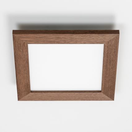 Eglo - LED RGBW Zatemnitveni nadgradni panel SALOBRENA-C WOOD LED/16W/230V 2700-6500K 34x34 cm temno rjava + Daljinski upravljalnik