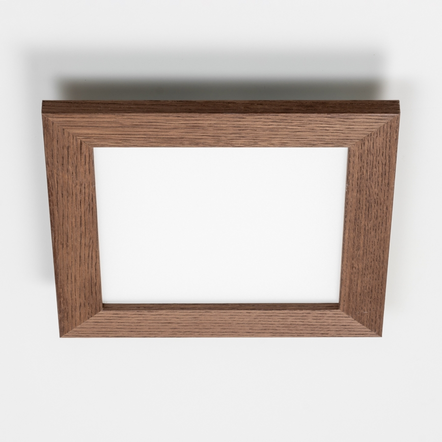Eglo - LED RGBW Zatemnitveni nadgradni panel SALOBRENA-C WOOD LED/16W/230V 2700-6500K 34x34 cm temno rjava + Daljinski upravljalnik