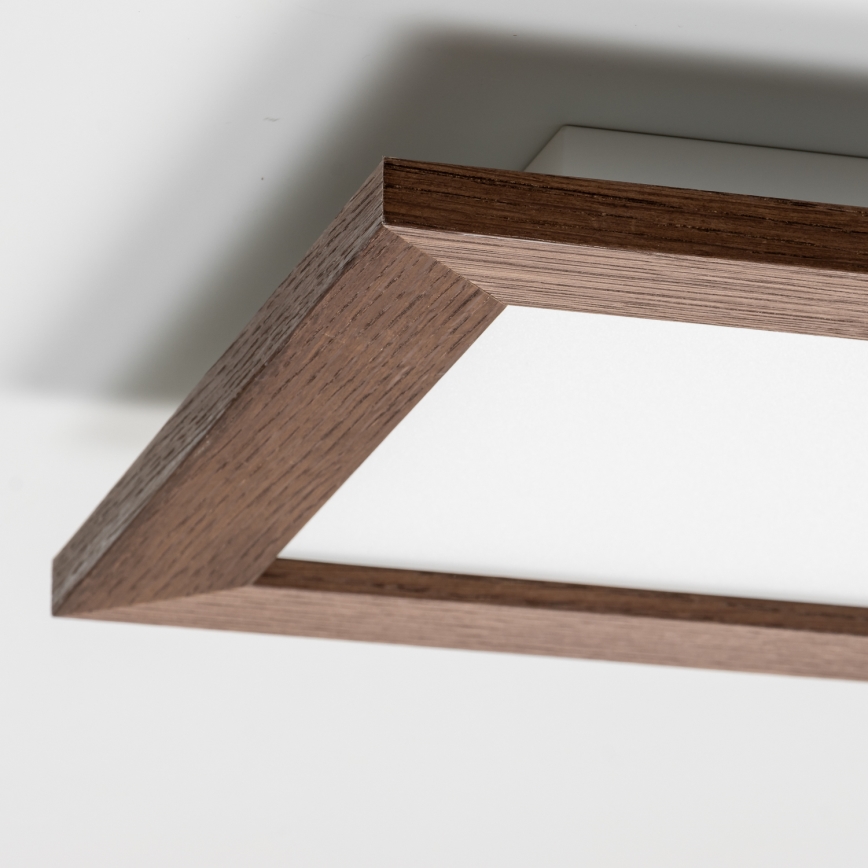 Eglo - LED RGBW Zatemnitveni nadgradni panel SALOBRENA-C WOOD LED/16W/230V 2700-6500K 34x34 cm temno rjava + Daljinski upravljalnik