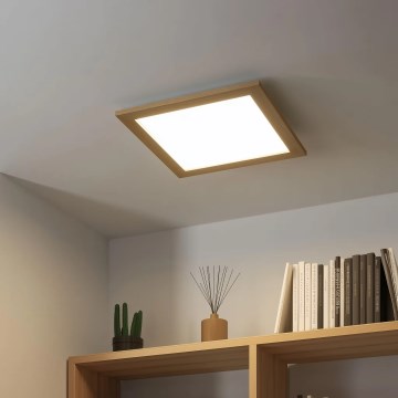 Eglo - LED RGBW Zatemnitveni nadgradni panel SALOBRENA-C WOOD LED/21W/230V 2700-6500K 49,5x49,5 cm rjava + Daljinski upravljalnik