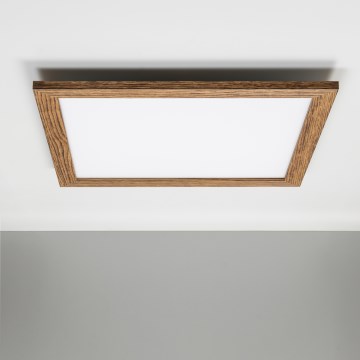 Eglo - LED RGBW Zatemnitveni nadgradni panel SALOBRENA-C WOOD LED/30,5W/230V 2700-6500K 64x64 cm rjava + Daljinski upravljalnik