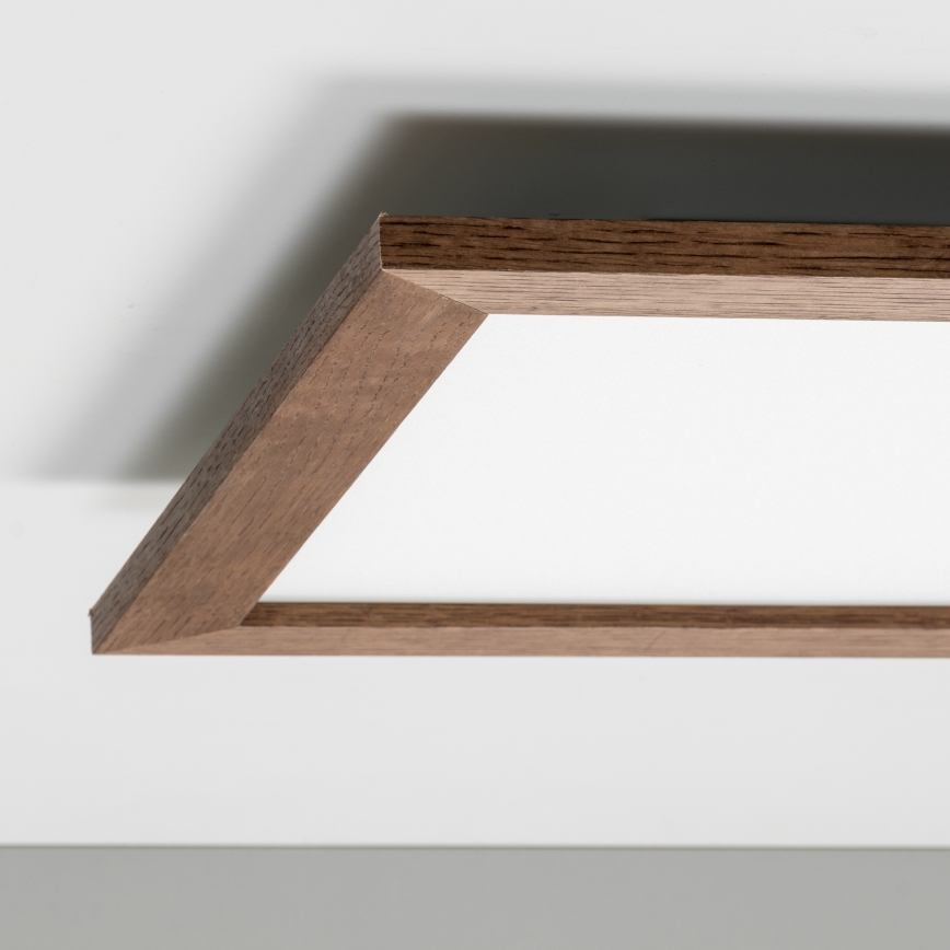 Eglo - LED RGBW Zatemnitveni nadgradni panel SALOBRENA-C WOOD LED/21W/230V 2700-6500K 49,5x49,5 cm temno rjava + Daljinski upravljalnik