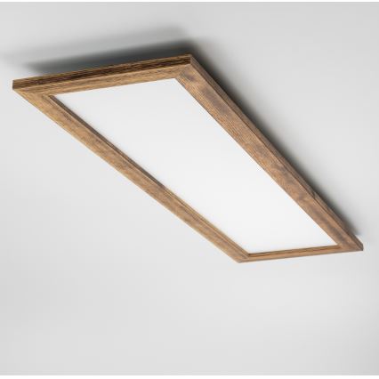 Eglo - LED RGBW Zatemnitveni panel SALOBRENA-C WOOD LED/31W/230V 2700-6500K 34x124 cm rjava + Daljinski upravljalnik
