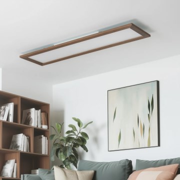Eglo - LED RGBW Zatemnitveni panel SALOBRENA-C WOOD LED/31W/230V 2700-6500K 34x124 cm temno rjava + Daljinski upravljalnik