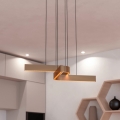 Eglo - LED RGBW zatemnjevalna viseča svetilka na kablu 2xLED/18W/230V medena/črna