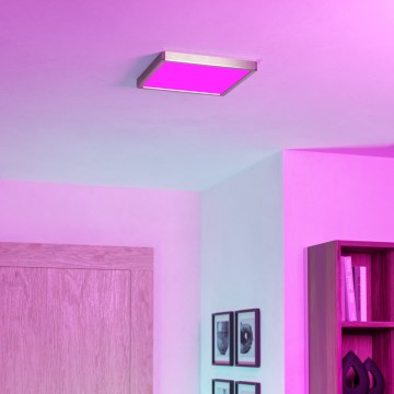 Eglo - LED RGBW zatemnjiva kopalniška stropna svetilka LED/13,5W/230V 2700-6500K 29,5x29,5 cm IP44 matni krom