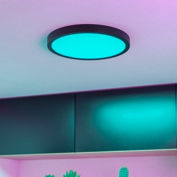 Eglo - LED RGBW zatemnjivo stropno svetilo za kopalnico LED/14,3W/230V 2700-6500K premer 27,8cm IP44 črna