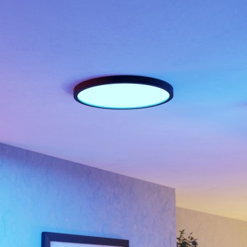 Eglo - LED RGBW zatemnljivo kopalniško stropno svetilo LED/17,5W/230V 2700-6500K premer 38,9 cm IP44 črna