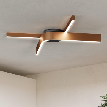 Eglo - LED RGBW Zatemnljivo stropno svetilo 2xLED/18W/230V 2700-6500K bakrena/črna