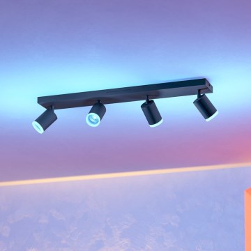 Eglo - LED RGBW zatemnljivo točkovno svetilo 4xLED/3,7W/230V 2700-6500K črno