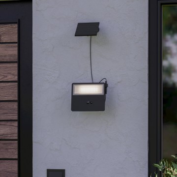 Eglo - LED solarna stenska svetilka s senzorjem LED/6,7W/3,7 2400 mAh IP44 črna