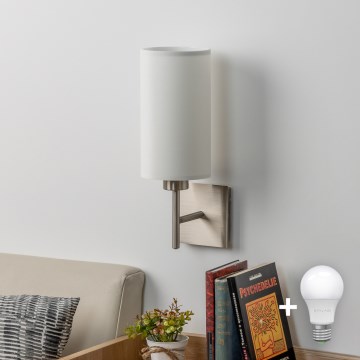 Eglo - LED Stenska svetilka TUNJA 1xE27/60W/230V mat krom/bela