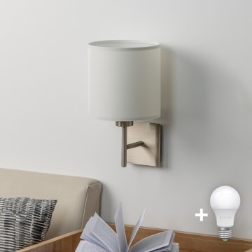 Eglo - LED Stenska svetilka TUNJA 1xE27/60W/230V mat krom/bela