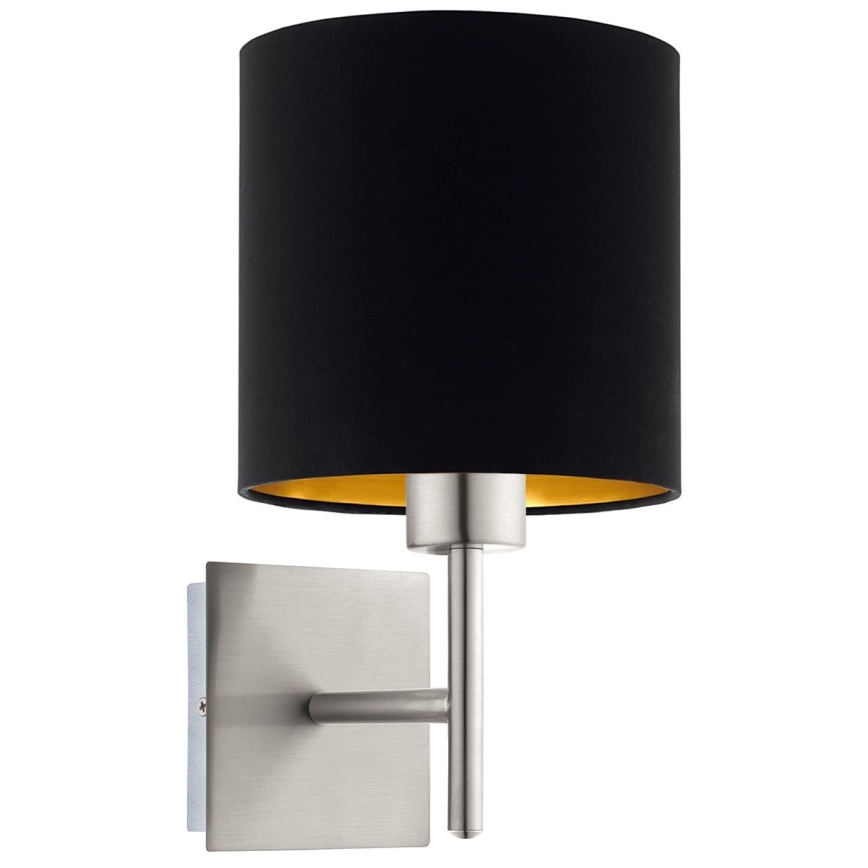 Eglo - LED Stenska svetilka TUNJA 1xE27/60W/230V mat krom/črna