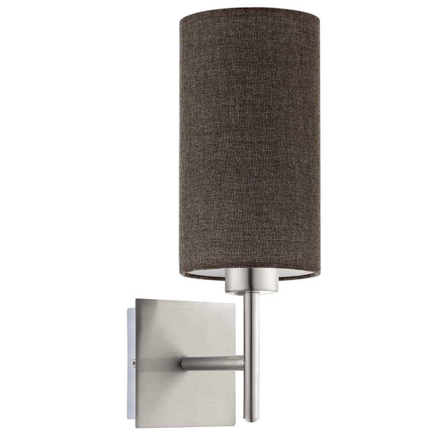 Eglo - LED Stenska svetilka TUNJA 1xE27/60W/230V mat krom/rjava