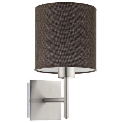 Eglo - LED Stenska svetilka TUNJA 1xE27/60W/230V mat krom/rjava