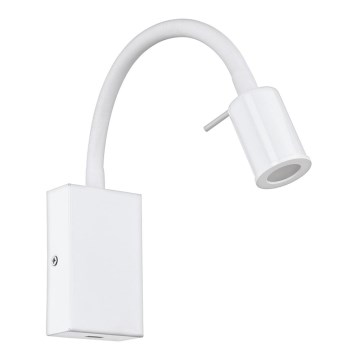 Eglo - LED Stenski reflektor z USB polnilcem 1xLED/3,5W/230V bela