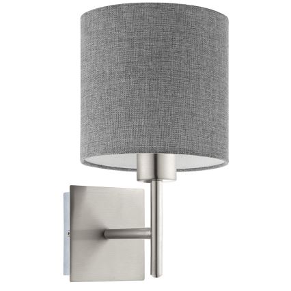 Eglo - LED  Stensko svetilo TUNJA 1xE27/60W/230V matni krom/siva