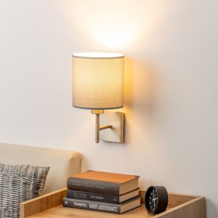 Eglo - LED  Stensko svetilo TUNJA 1xE27/60W/230V matni krom/siva