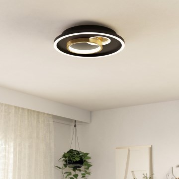 Eglo - LED Stropna svetilka 1xLED/14W/230V + 1xLED/8,5W pr. 38 cm črna/zlata