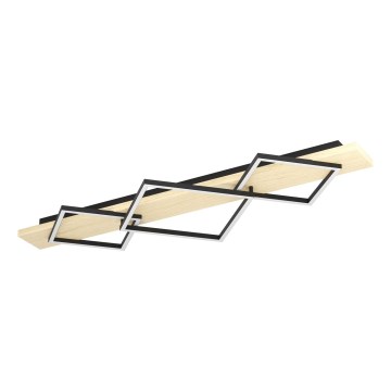 Eglo - LED stropna svetilka 2xLED/13W/230V + LED/16W črna/bežna