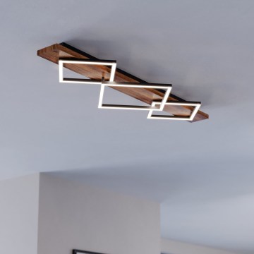 Eglo - LED stropna svetilka 2xLED/13W/230V + LED/16W črna/rjava