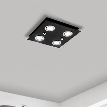 Eglo - LED Stropna svetilka 4xGU10/2,8W/230V 3000K črna