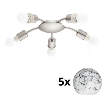 Eglo - LED Stropna svetilka MY CHOICE 5xE14/4W/230V  mat krom/bela/črna