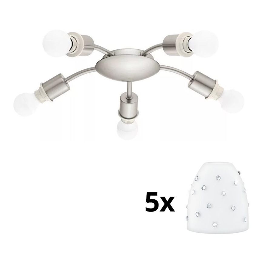 Eglo - LED Stropna svetilka MY CHOICE 5xE14/4W/230V  mat krom/bela