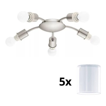 Eglo - LED Stropna svetilka MY CHOICE 5xE14/4W/230V  mat krom/bela