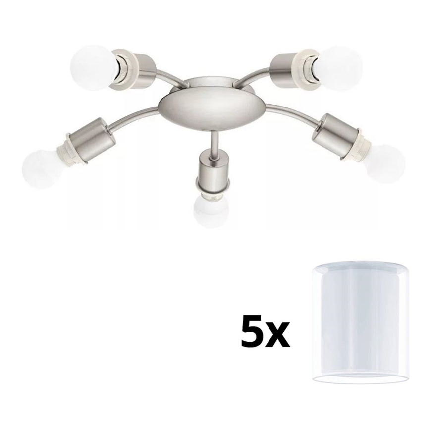 Eglo - LED Stropna svetilka MY CHOICE 5xE14/4W/230V  mat krom/bela