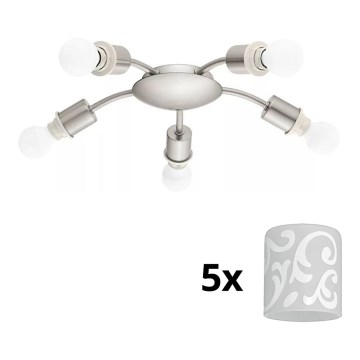 Eglo - LED Stropna svetilka MY CHOICE 5xE14/4W/230V  mat krom/bela