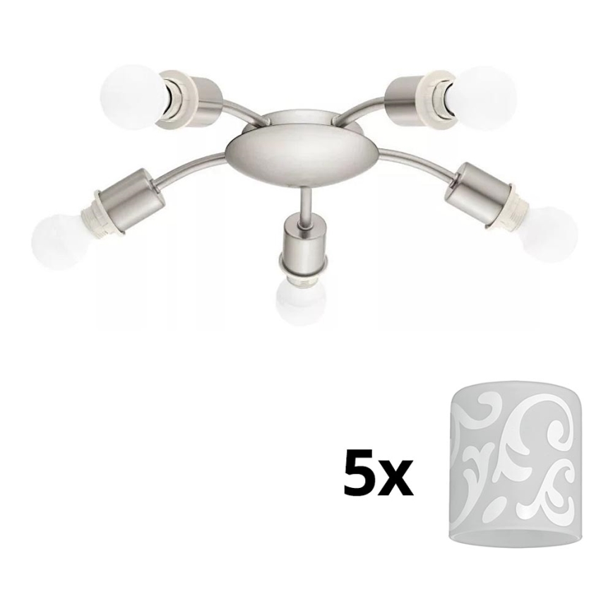 Eglo - LED Stropna svetilka MY CHOICE 5xE14/4W/230V  mat krom/bela