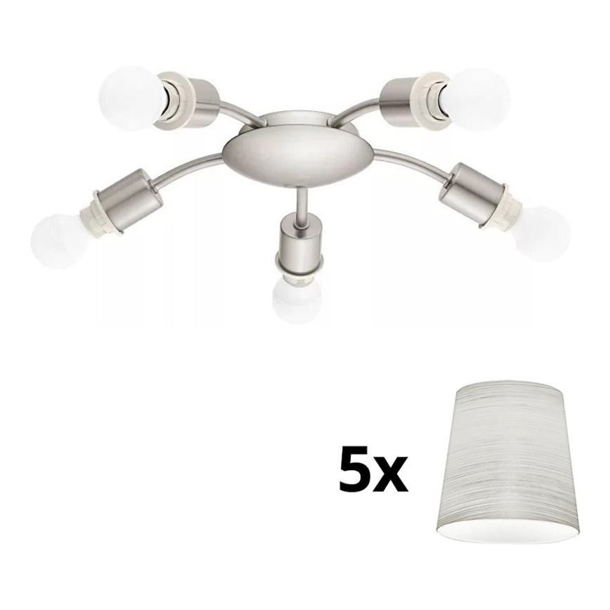 Eglo - LED Stropna svetilka MY CHOICE 5xE14/4W/230V  mat krom/krem barva