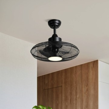 Eglo - LED stropni ventilator LED/15W/230V premer 53 cm črna + daljinski upravljalnik