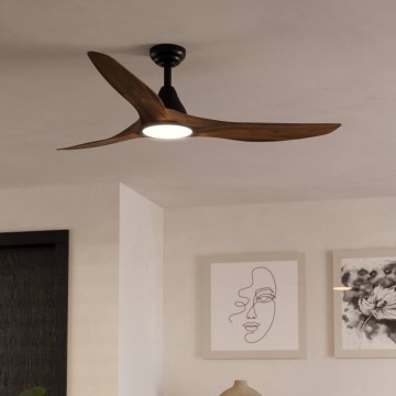 Eglo - LED stropni ventilator LED/19W/230V 3000/4000/5000K premer 132 cm rjav + daljinski upravljalnik